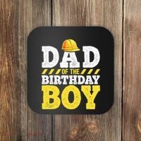 Dad of the Birthday Construction Birthday Party Hat Coaster thumb 0