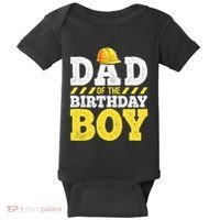 Dad of the Birthday Construction Birthday Party Hat Baby Bodysuit thumb 0