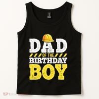 Dad of the Birthday Construction Birthday Party Hat Tank Top thumb 2