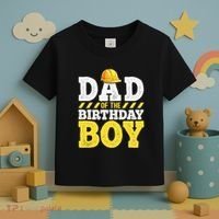 Dad of the Birthday Construction Birthday Party Hat Toddler T-Shirt thumb 3