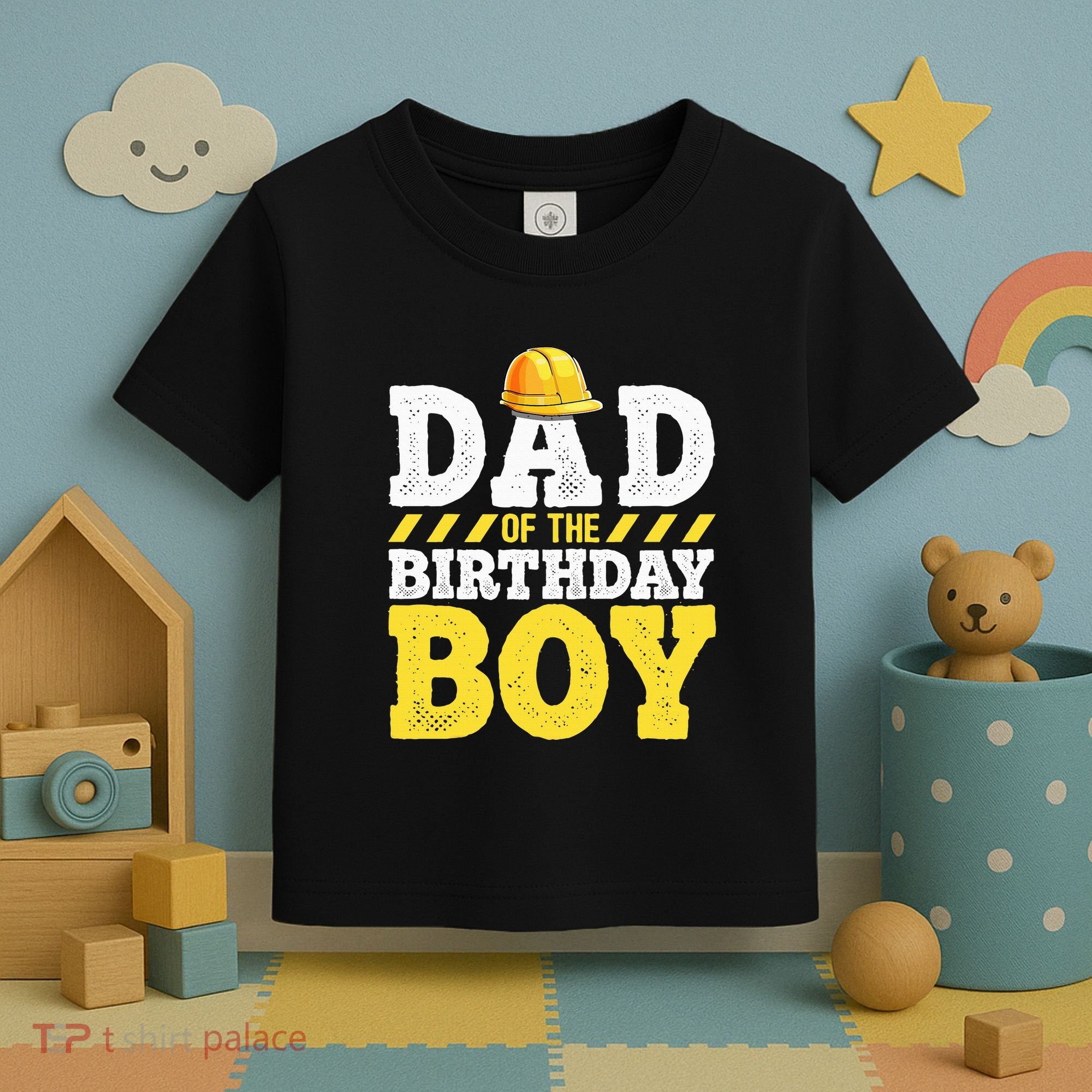 Dad of the Birthday Construction Birthday Party Hat Toddler T-Shirt