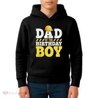 Dad of the Birthday Construction Birthday Party Hat Kids Hoodie thumb 4