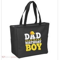 Dad of the Birthday Construction Birthday Party Hat Tote Bag thumb 2