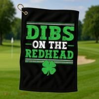Dibs On The Redhead Golf Towel thumb 1