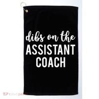 Dibs On The Assistant Coach Funny Sports Coach Golf Towel thumb 0