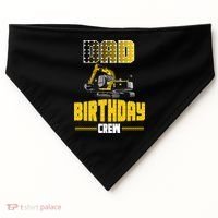 Dad Of The Birthday Crew Party Excavator USA-Made Doggie Bandana thumb 0