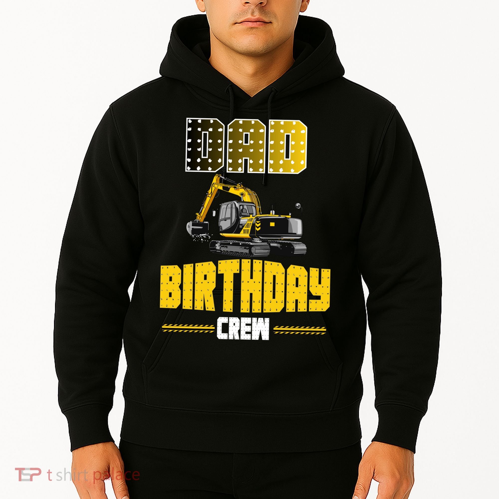 Dad Of The Birthday Crew Party Excavator Hoodie