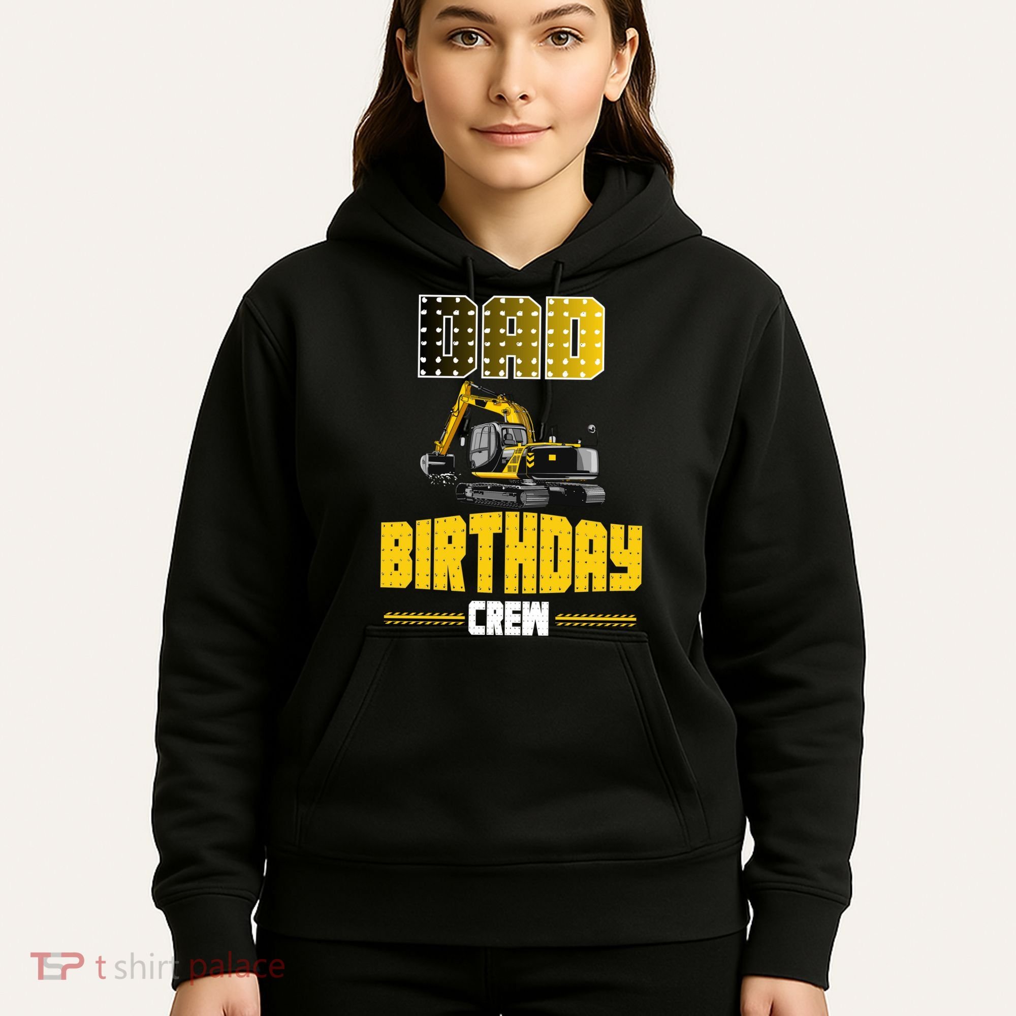 Dad Of The Birthday Crew Party Excavator Hoodie