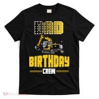 Dad Of The Birthday Crew Party Excavator T-Shirt thumb 0