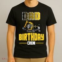 Dad Of The Birthday Crew Party Excavator T-Shirt thumb 3