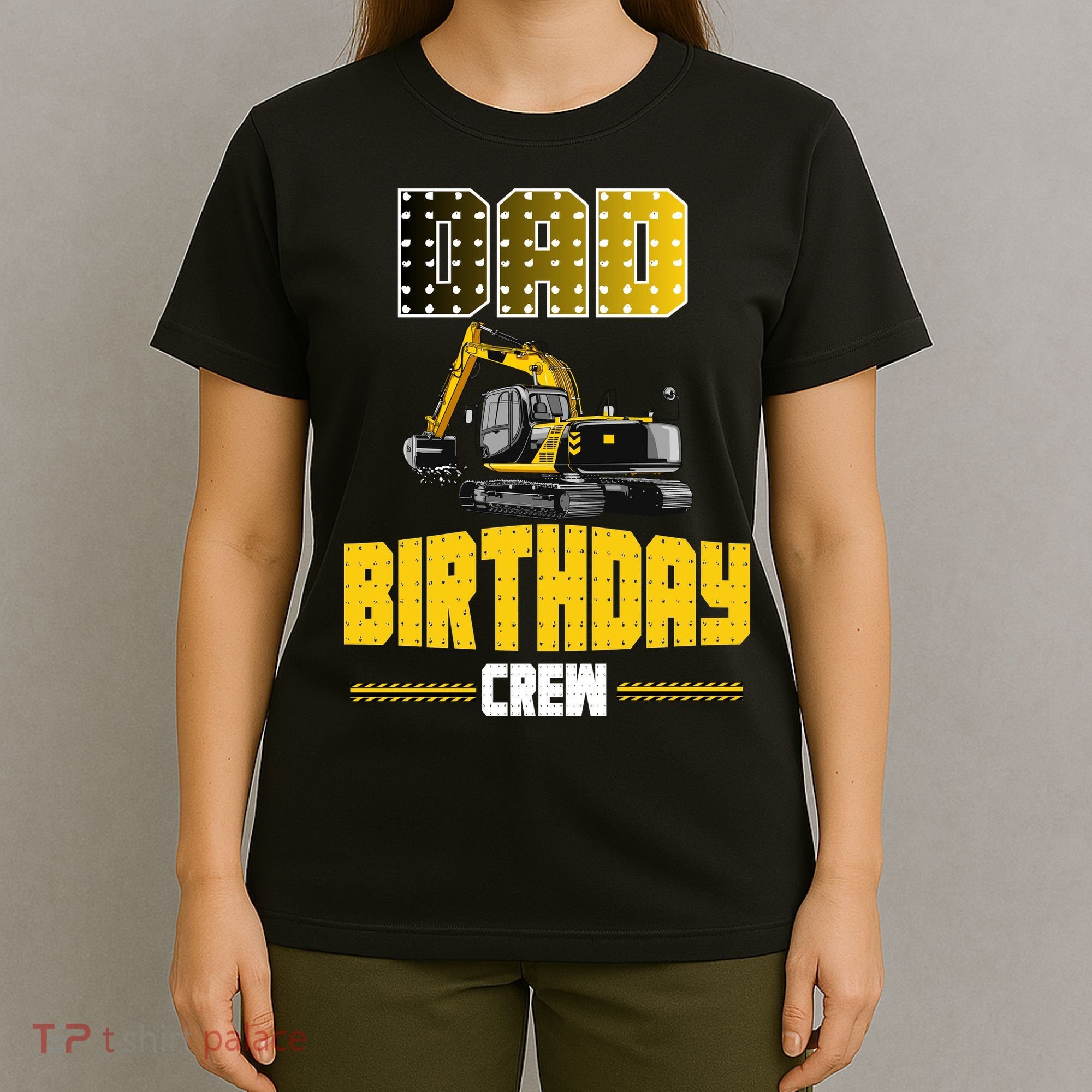 Dad Of The Birthday Crew Party Excavator T-Shirt