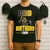 Dad Of The Birthday Crew Party Excavator T-Shirt thumb 6