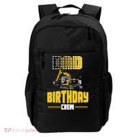 Dad Of The Birthday Crew Party Excavator Backpack thumb 0