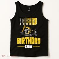 Dad Of The Birthday Crew Party Excavator Tank Top thumb 2
