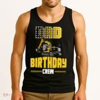 Dad Of The Birthday Crew Party Excavator Tank Top thumb 3