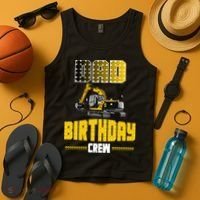Dad Of The Birthday Crew Party Excavator Tank Top thumb 4
