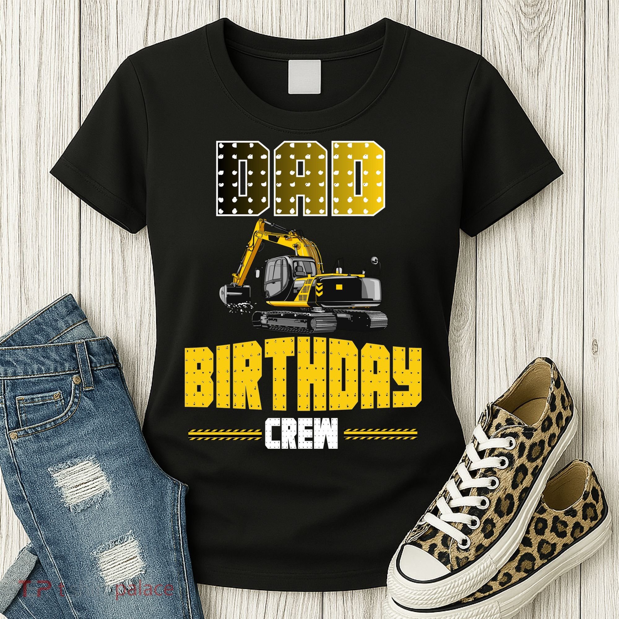 Dad Of The Birthday Crew Party Excavator Women's T-Shirt