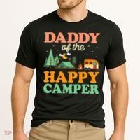 Daddy Of The Happy Camper 1st Bday Camping Trip Cooling Performance Crew T-Shirt thumb 2