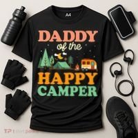 Daddy Of The Happy Camper 1st Bday Camping Trip Cooling Performance Crew T-Shirt thumb 3