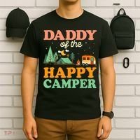 Daddy Of The Happy Camper 1st Bday Camping Trip T-Shirt thumb 6