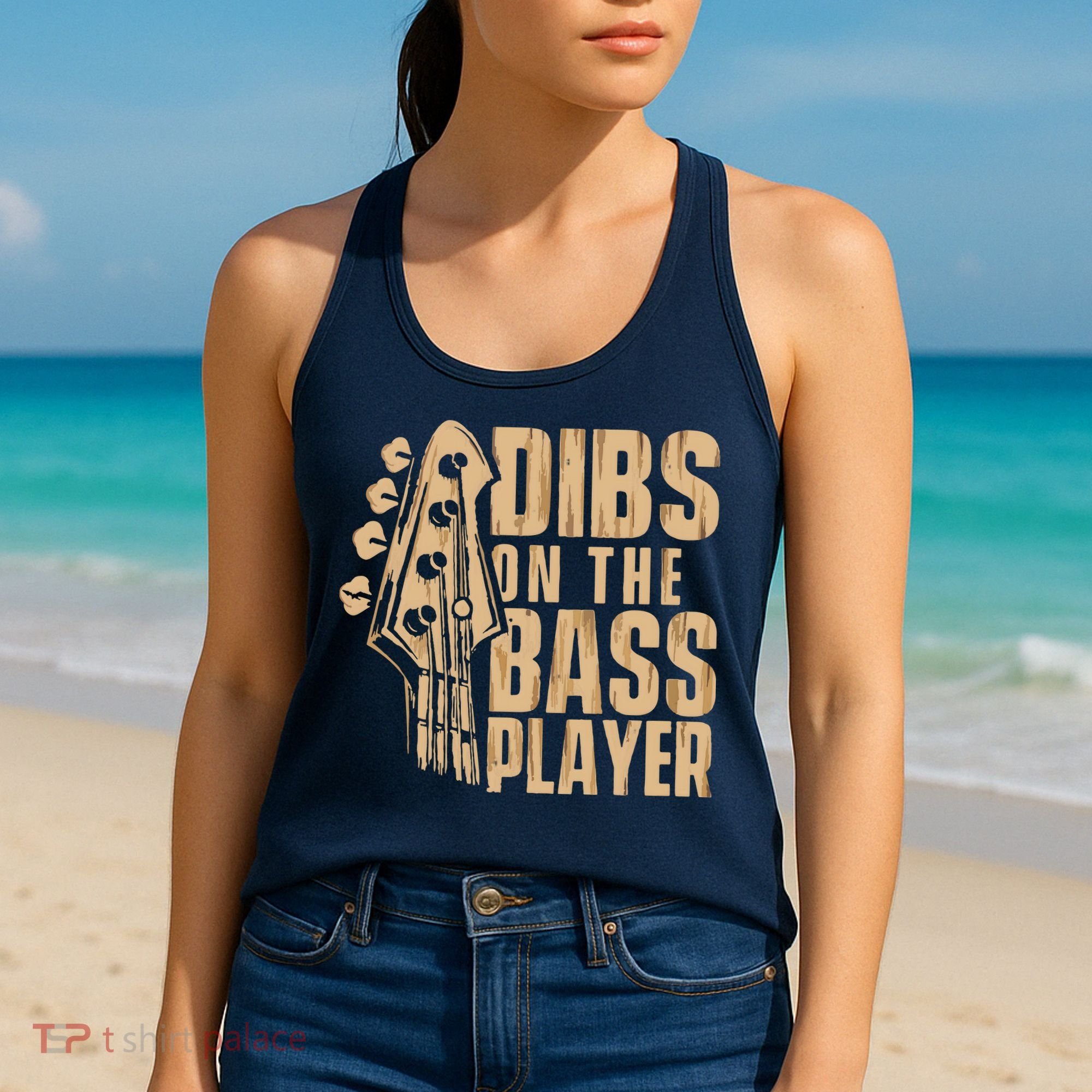 Dibs On The Bass Player Guitarist Bassist Bass Guitar Women's Tank Top