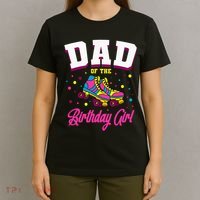 Dad Of The Birthday Roller Skates Bday T-Shirt thumb 4