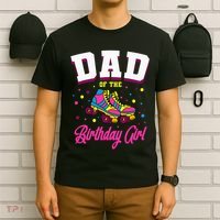 Dad Of The Birthday Roller Skates Bday T-Shirt thumb 6