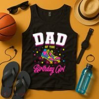 Dad Of The Birthday Roller Skates Bday Tank Top thumb 4
