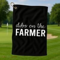 Dibs On The Farmer Funny Farmer's Wife Gift Golf Towel thumb 1
