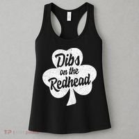 Dibs On The Redhead Funny St Patricks Day Drinking Women's Tank Top thumb 3