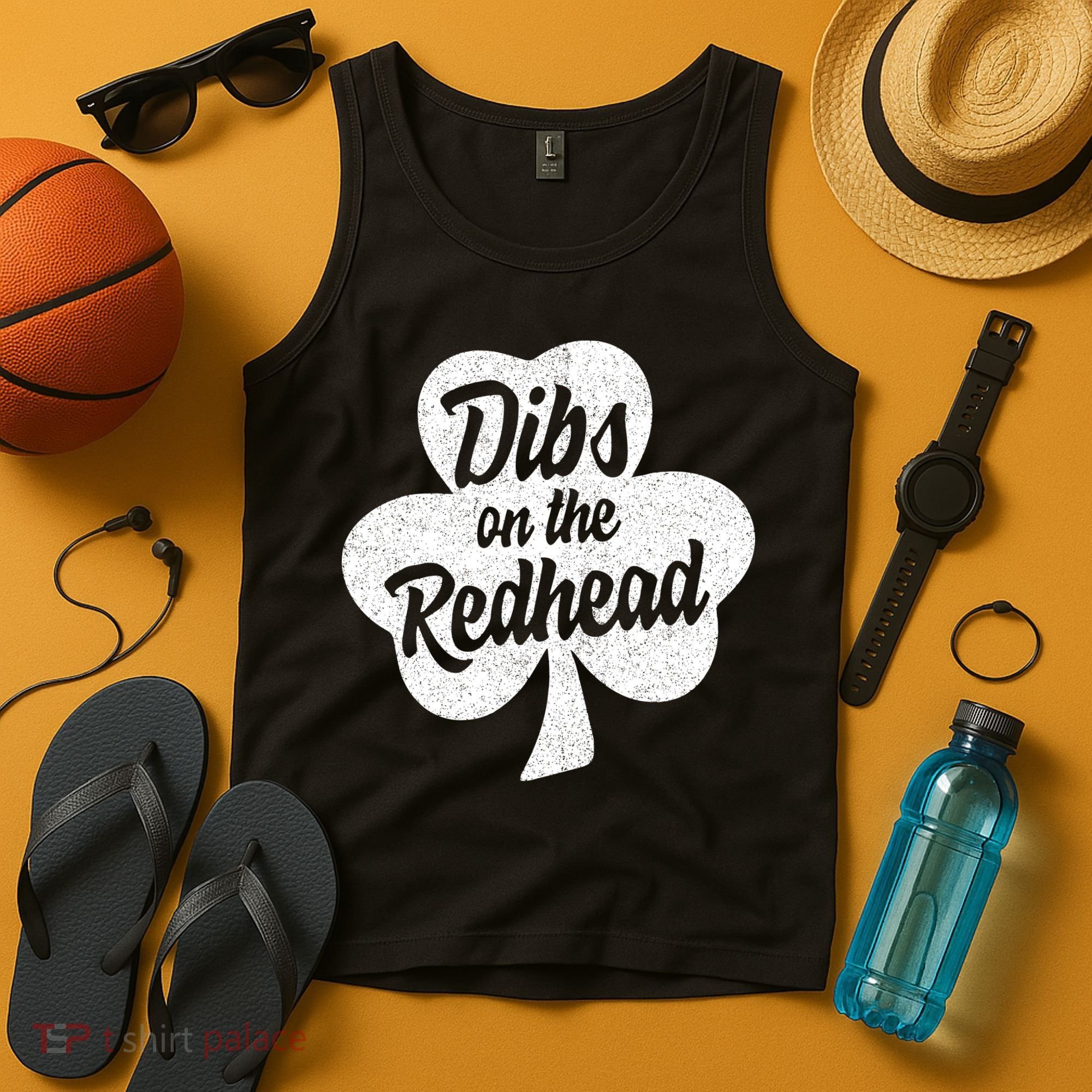 Dibs On The Redhead Funny St Patricks Day Drinking Tank Top
