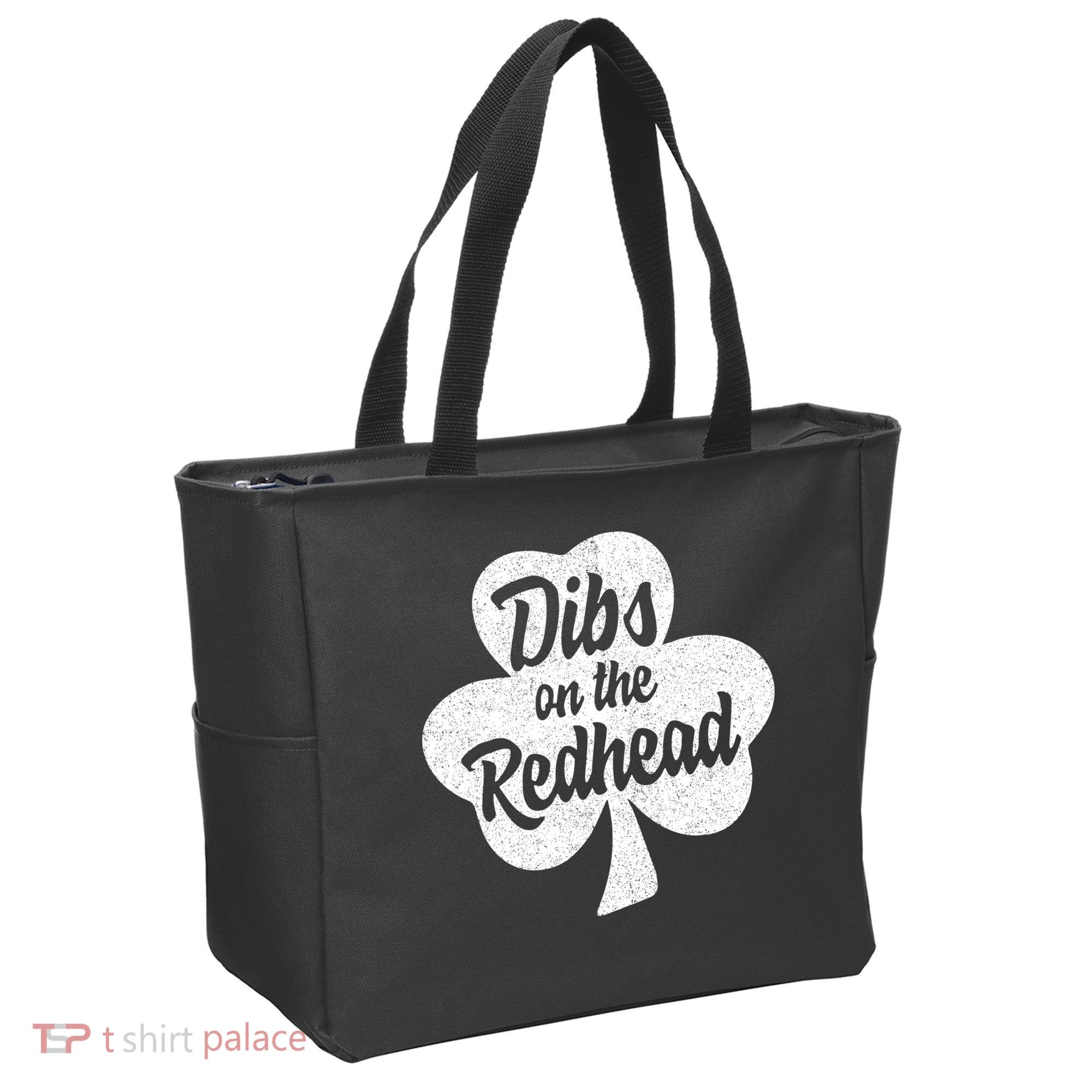 Dibs On The Redhead Funny St Patricks Day Drinking Tote Bag