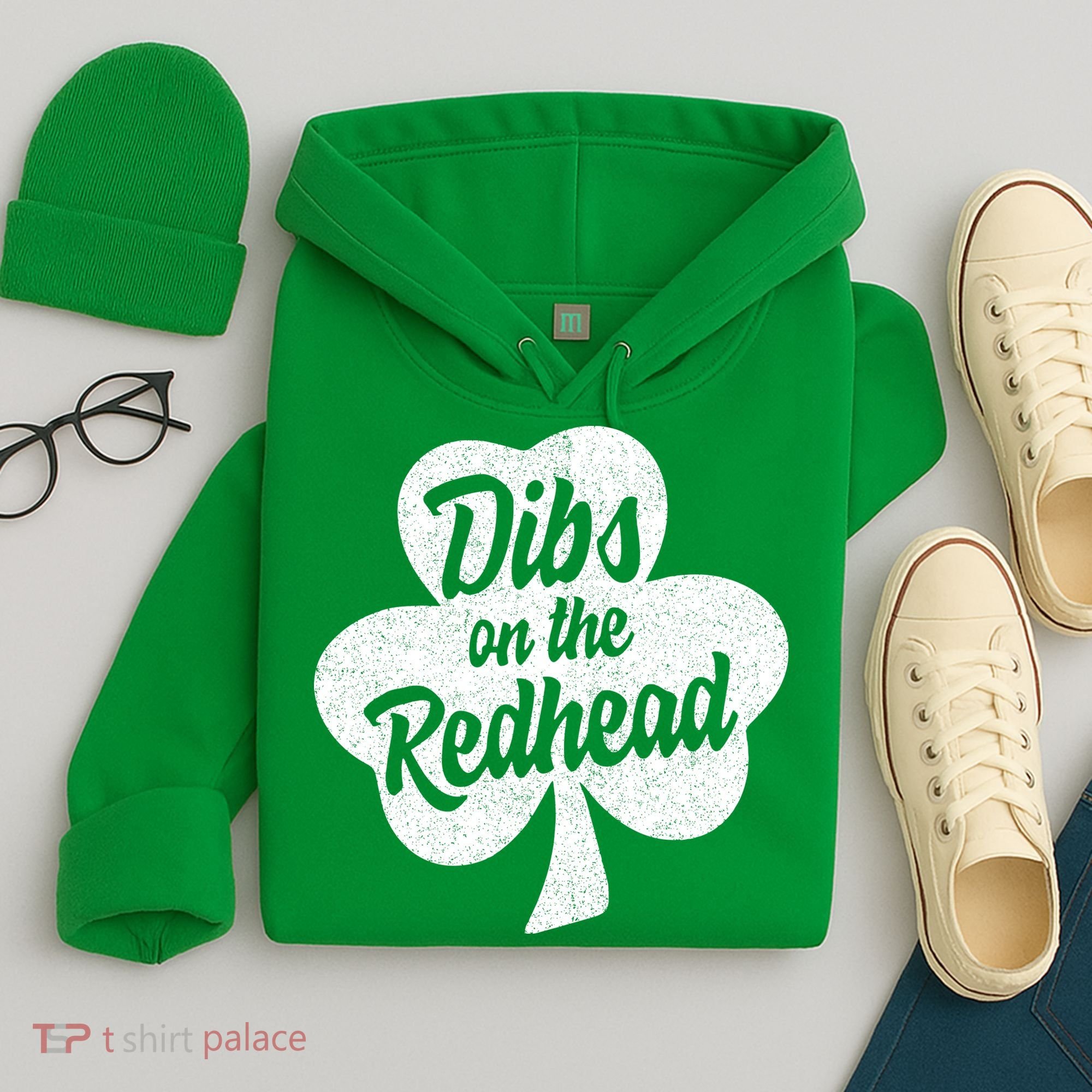 Dibs On The Redhead Funny St Patricks Day Drinking Hoodie