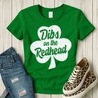 Dibs On The Redhead Funny St Patricks Day Drinking Women's T-Shirt thumb 3