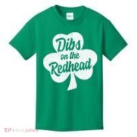 Dibs On The Redhead Funny St Patricks Day Drinking Kids T-Shirt thumb 0
