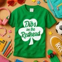 Dibs On The Redhead Funny St Patricks Day Drinking Kids T-Shirt thumb 3