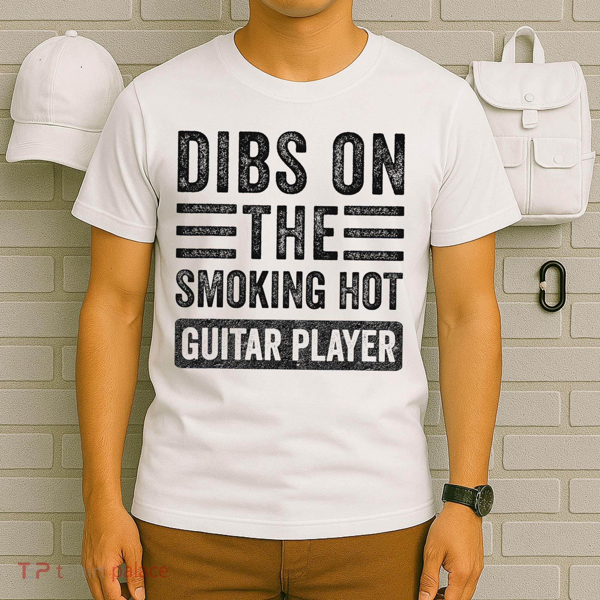 Dibs On The Smoking Hot Guitar Player Funny Wife Girlfriend T-Shirt