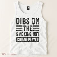 Dibs On The Smoking Hot Guitar Player Funny Wife Girlfriend Tank Top thumb 2