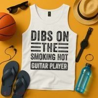 Dibs On The Smoking Hot Guitar Player Funny Wife Girlfriend Tank Top thumb 4