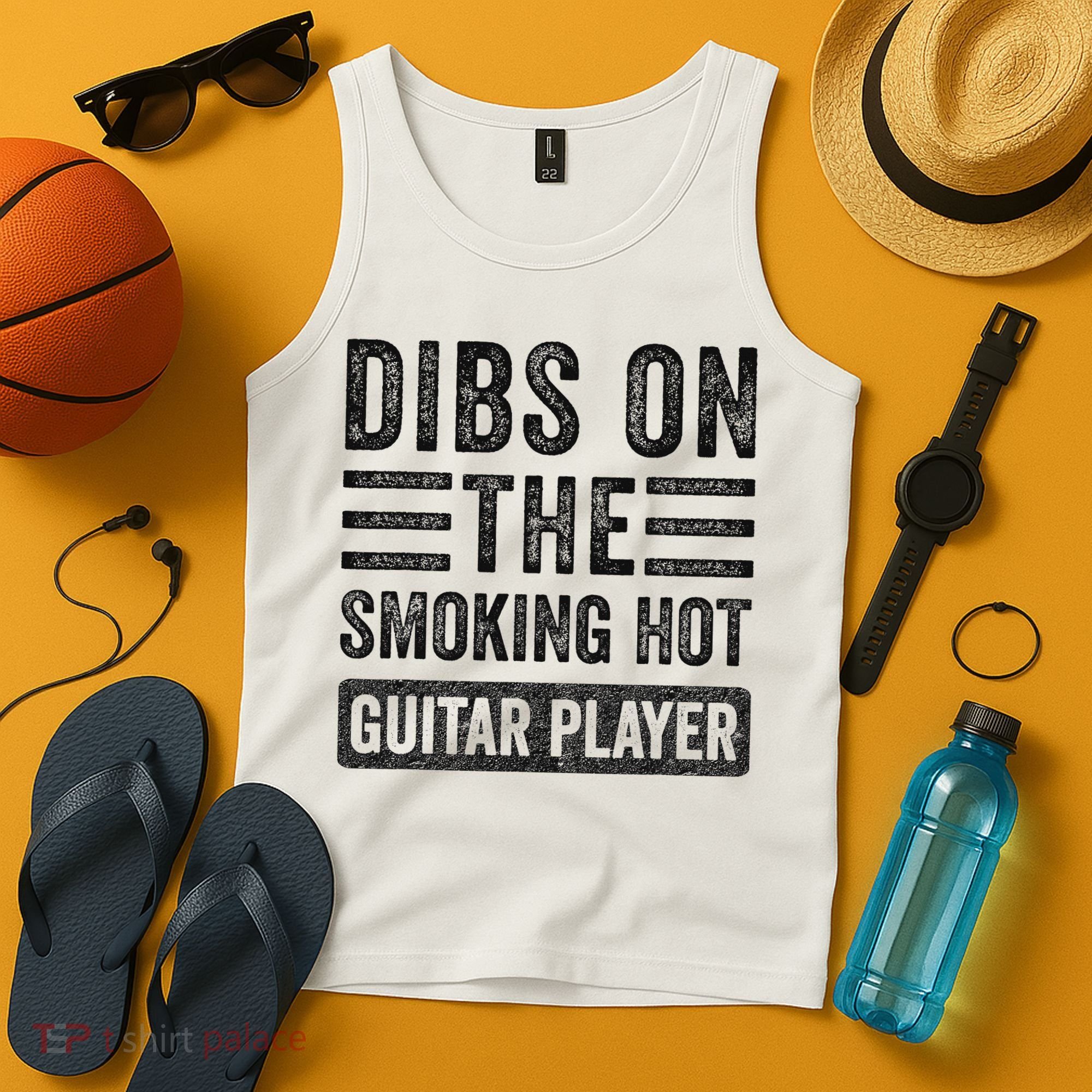 Dibs On The Smoking Hot Guitar Player Funny Wife Girlfriend Tank Top