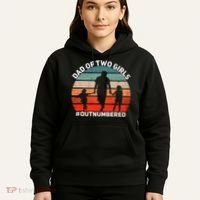 Dad Of Two Outnumbered Retro 2 Daughters Fathers Day Hoodie thumb 5