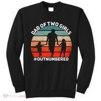 Dad Of Two Outnumbered Retro 2 Daughters Fathers Day Sweatshirt thumb 0
