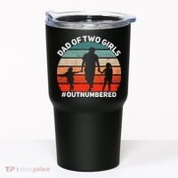 Dad Of Two Outnumbered Retro 2 Daughters Fathers Day Tumbler thumb 0