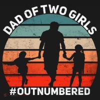 Dad Of Two Outnumbered Retro 2 Daughters Fathers Day Toddler Hoodie thumb 2