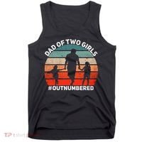 Dad Of Two Outnumbered Retro 2 Daughters Fathers Day Tank Top thumb 0
