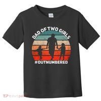 Dad Of Two Outnumbered Retro 2 Daughters Fathers Day Toddler T-Shirt thumb 0