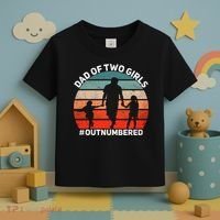 Dad Of Two Outnumbered Retro 2 Daughters Fathers Day Toddler T-Shirt thumb 3
