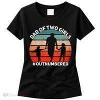Dad Of Two Outnumbered Retro 2 Daughters Fathers Day Women's T-Shirt thumb 0