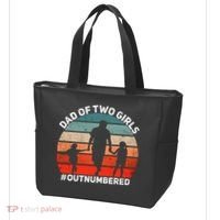 Dad Of Two Outnumbered Retro 2 Daughters Fathers Day Tote Bag thumb 3