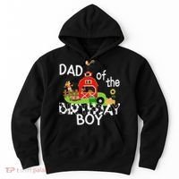 Dad Of The Birthday Boy Barnyard Farm Animals Tractor Party Hoodie thumb 0